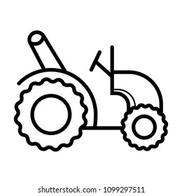 Tractor line icon, outline vector sign, linear style pictogram isolated on white. Symbol, logo illustration. Editable stroke. Pixel perfect
