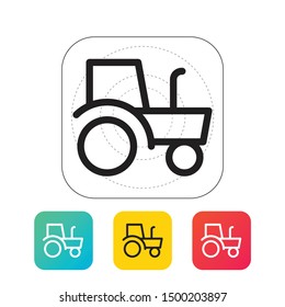 Tractor line icon, outline vector sign, linear style pictogram isolated on white. Symbol, logo illustration. Editable stroke. Pixel perfect