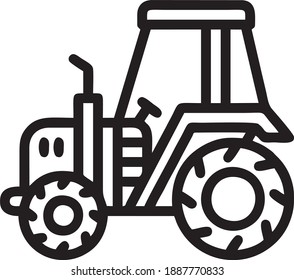 Tractor line icon, outline vector sign, linear style pictogram isolated on white, tractor truck outline, and filled vector sign. Symbol, logo illustration.