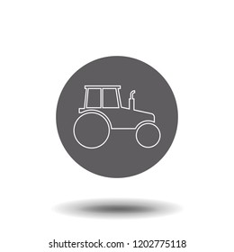 Tractor line icon. Thin line illustration for any web design. Trendy flat ui sign, graphic pictogram.