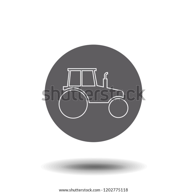 Tractor line icon. Thin line\
illustration for any web design. Trendy flat ui sign, graphic\
pictogram.