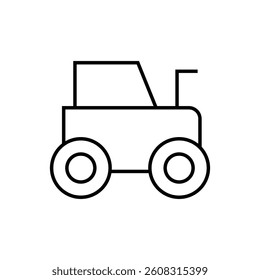 Tractor line icon vector on white background