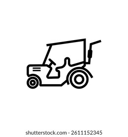 tractor line icon vector on white background