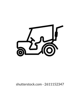 tractor line icon vector on white background