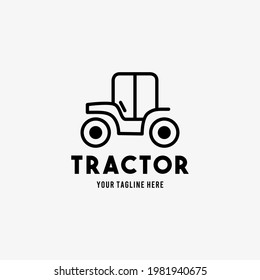 Tractor line style design symbol logo illustration vector graphic template