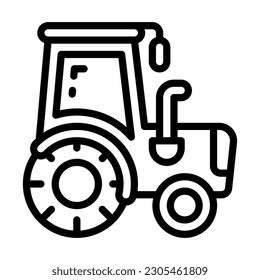 icono de estilo de línea de tractor, icono de vector se puede usar para móvil, ui, web