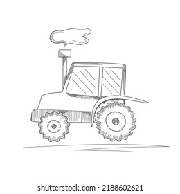 Tractor, line symbol, vector icon for user interface.