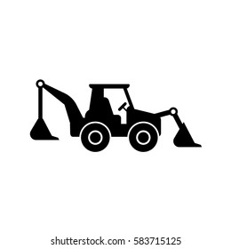  tractor loader excavator icon vector illustration