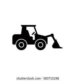  tractor loader excavator icon vector illustration