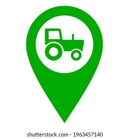 Tractor y clavija de ubicación en blanco