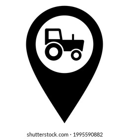 Tractor y clavija de ubicación en blanco