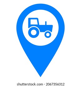 Tractor y clavija de ubicación en blanco
