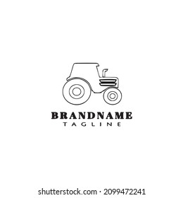 diseño del icono de dibujos animados del logo del tractor ilustración del vector aislado negro