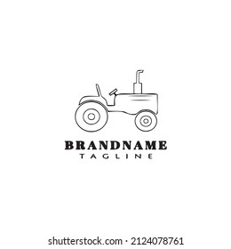 diseño del icono de dibujos animados del logotipo del tractor ilustración del vector aislado moderna