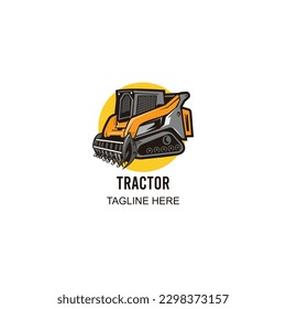 tractor logo construction heavy equipment illustration