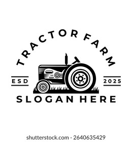 Tractor logo design icon vector. Tractor Agro Farm logo design template