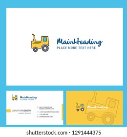 Tractor Logo design with Tagline & Front and Back Busienss Card Template. Vector Creative Design