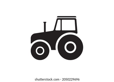 Tractor logo design template harvest or farm icon Thin line silhouette design Organic farmers market