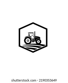 Imagen vectorial del diseño del logotipo del tractor