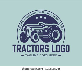 Tractor logo or farm logo template, suitable for any business related to farm industries. Simple and retro look.