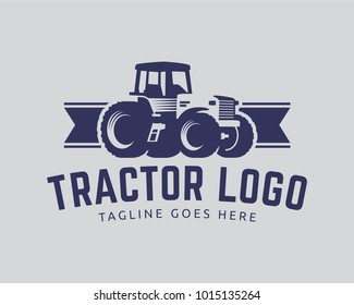 Tractor logo or farm logo template, suitable for any business related to farm industries. Simple and retro look.