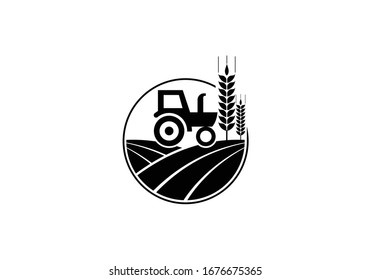 Tractor logo or farm logo template, Suitable for any business related to agriculture industries. 