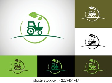 logotipo de tractores o plantilla de logotipo agrícola, adecuado para cualquier negocio relacionado con industrias agrícolas.