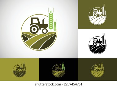 Tractor logo or farm logo template, Suitable for any business related to agriculture industries.