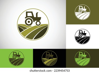 logotipo de tractores o plantilla de logotipo agrícola, adecuado para cualquier negocio relacionado con industrias agrícolas.