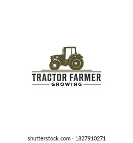 tractor logo for farmer with tractor illustration