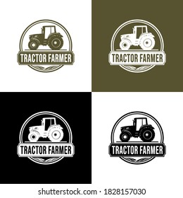 tractor logo for farmer with tractor illustration