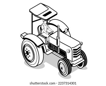 Tractor -Logo - isometric Tractor icon