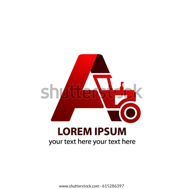 Tractor Logo Letter Combine On White Stock Vector (Royalty Free) 615286397