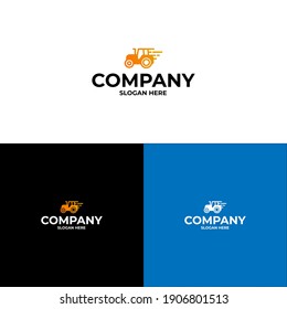 tractor logo on white background. Perfect use for website. 