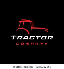 Tractor logo with sharp line design in masculine style