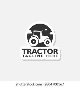 Tractor logo sticker isolated on gray background