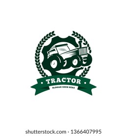 Tractor logo template vector. Tractor logo concept. Farming logo template