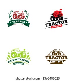 Tractor logo template vector. Tractor logo concept. Farming logo template