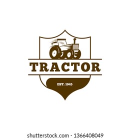 Tractor logo template vector. Tractor logo concept. Farming logo template