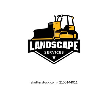 Tractor logo vector for construction company. Heavy equipment template vector illustration for your brand.