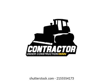 Tractor logo vector for construction company. Heavy equipment template vector illustration for your brand.