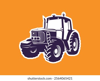 Tractor logo vector illustration. illustration of Flat tractor in vector style