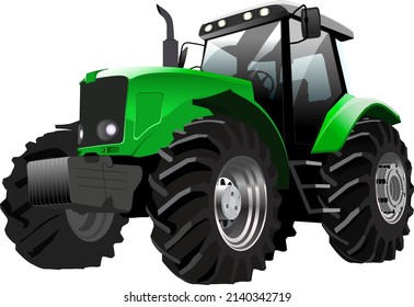 Tractor machine for agriculture drawing in vector 