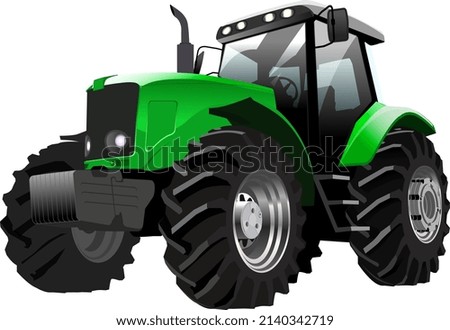 Tractor machine for agriculture drawing in vector 