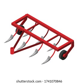 Icono de la maquinaria del tractor. Isométrico icono del vector de la maquinaria del tractor para el diseño web aislado en fondo blanco