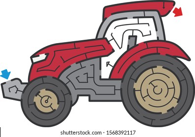 Tractor maze. It is suitable for brain training.