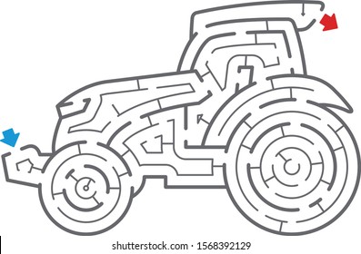 Tractor Maze. It Is Suitable For Brain Training.