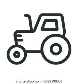 tractor - minimal line web icon. simple vector illustration. concept for infographic, website or app.