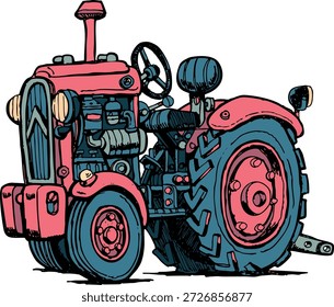 tractor old type of agricultural machine for tillage