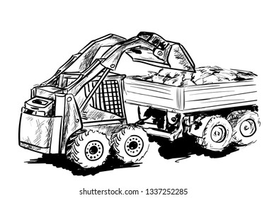 tractor on the building site
